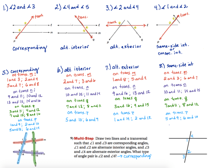 Parallel lines and transversals test