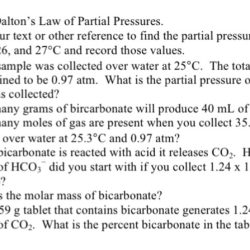 Dalton's law of partial pressure worksheet answers