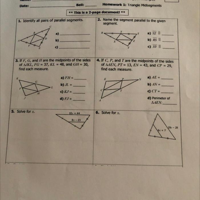 Unit 6 similar triangles homework 1 answer key